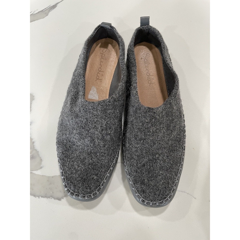 Splendid Womens Sz 7.5 Gray Felted Wool Slipper Handmade Shoes